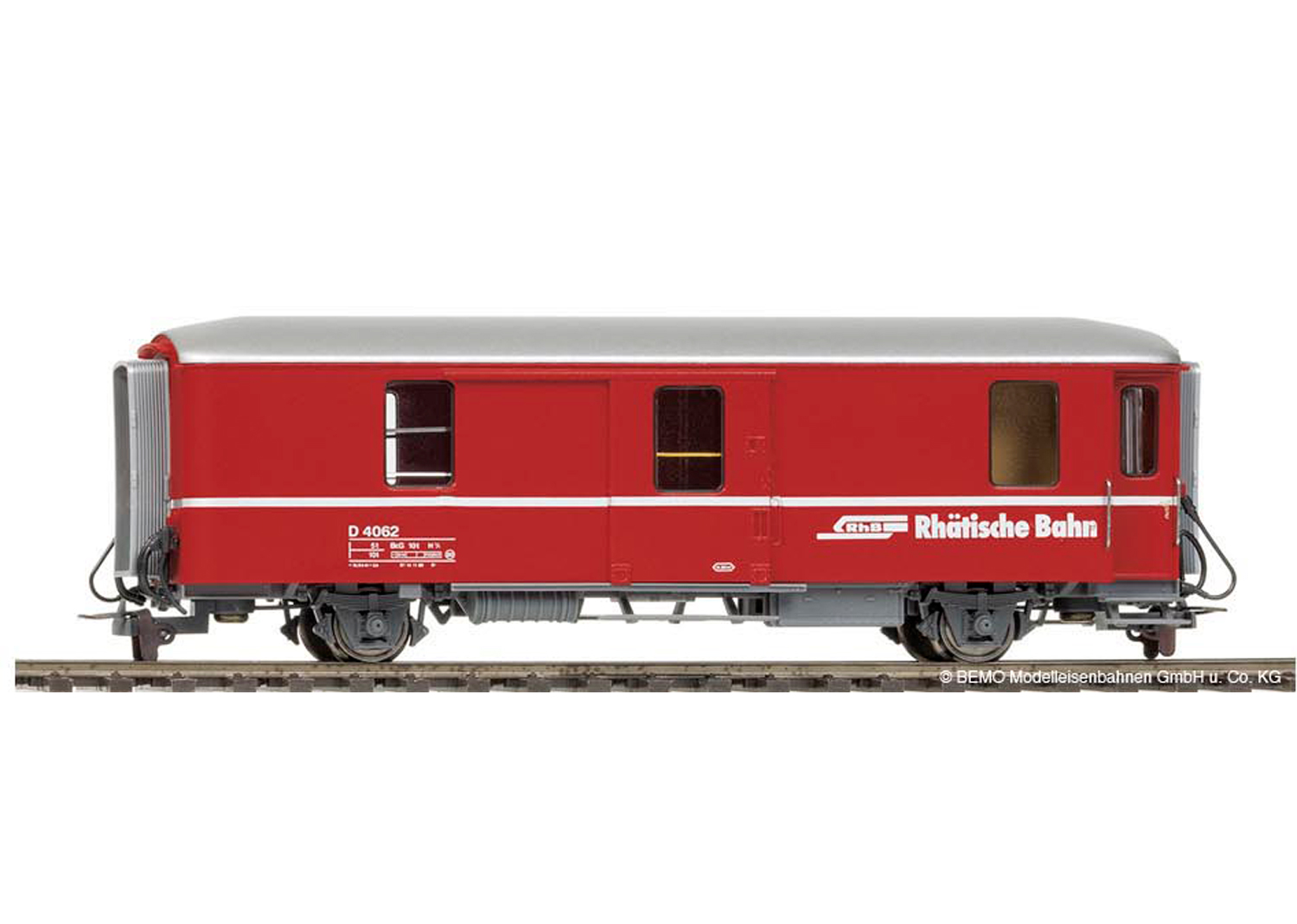 Bemo 3236112 RhB D 4062 Packwagen rot 