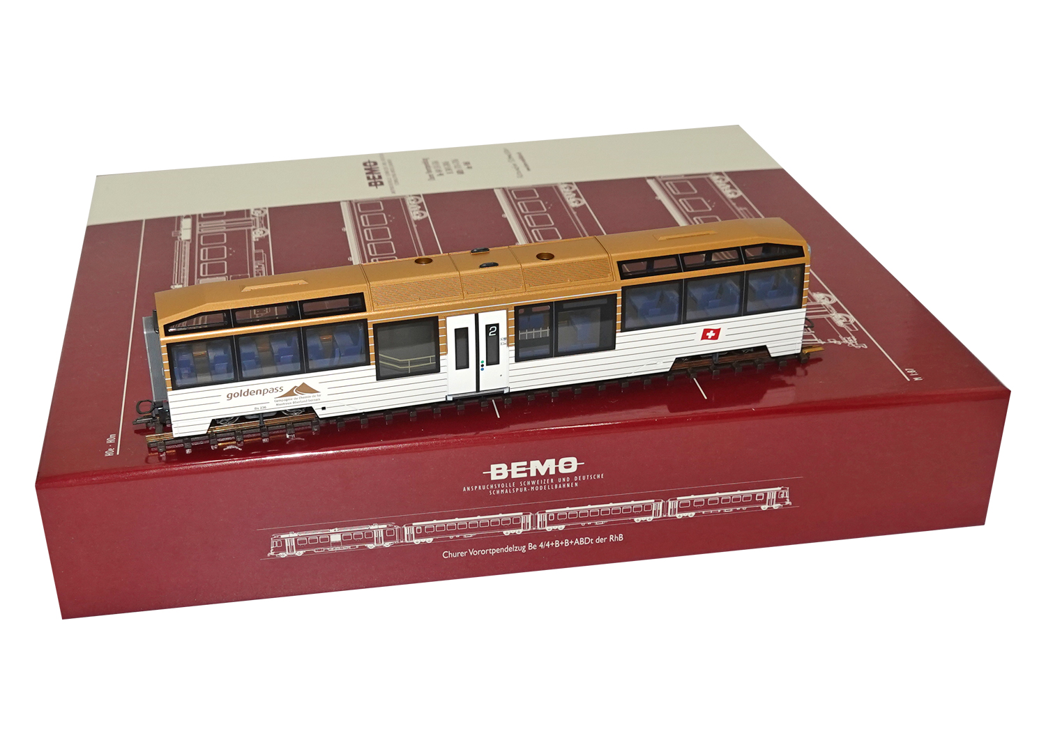 Bemo 3299346 MOB GoldenPass Personenwagen Bs 236  Bemo 3299346 MOB GoldenPass Personenwagen Bs 236