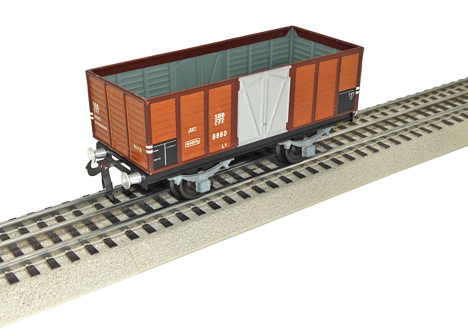 Buco 0 8660 Hochbord Güterwagen braun (16cm)
