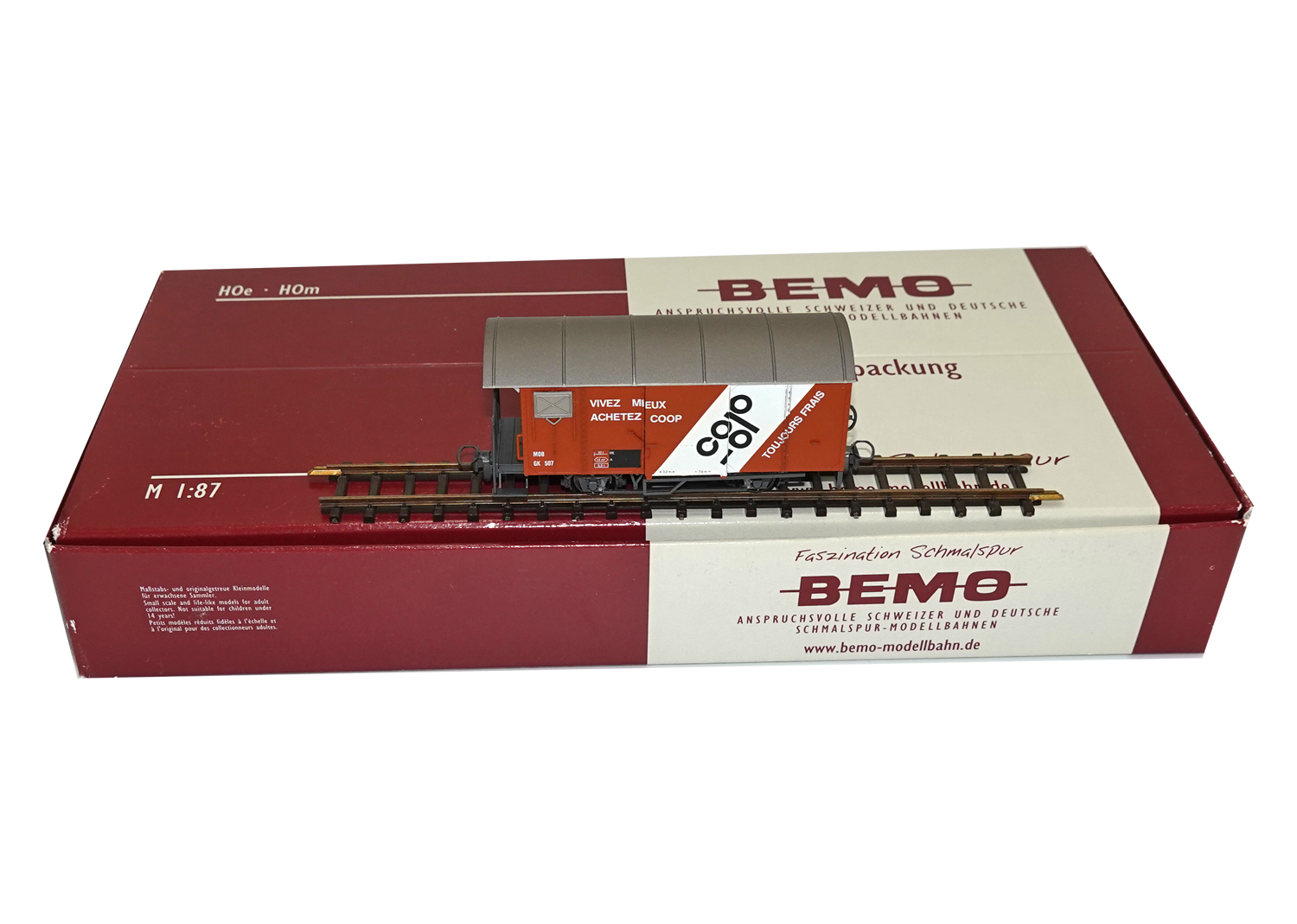 Bemo 2274327 MOB gedeckter Güterwagen Coop Gk 507 