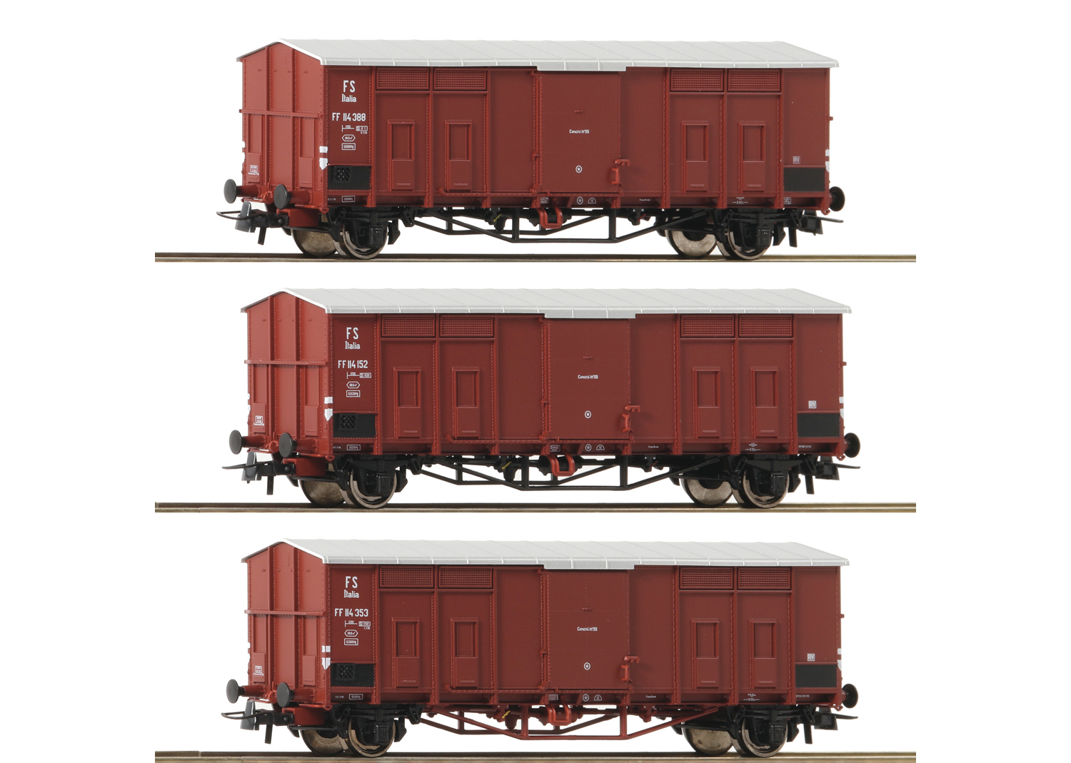 Roco 76163 FS Set: 3-tlg. Spitzdachwagen