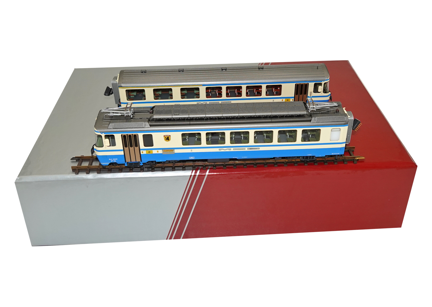 Lematec H0m 201-2 MOB 2-tlg Pendelzug Be 4/4 5002 +Abt 5307 blau-creme