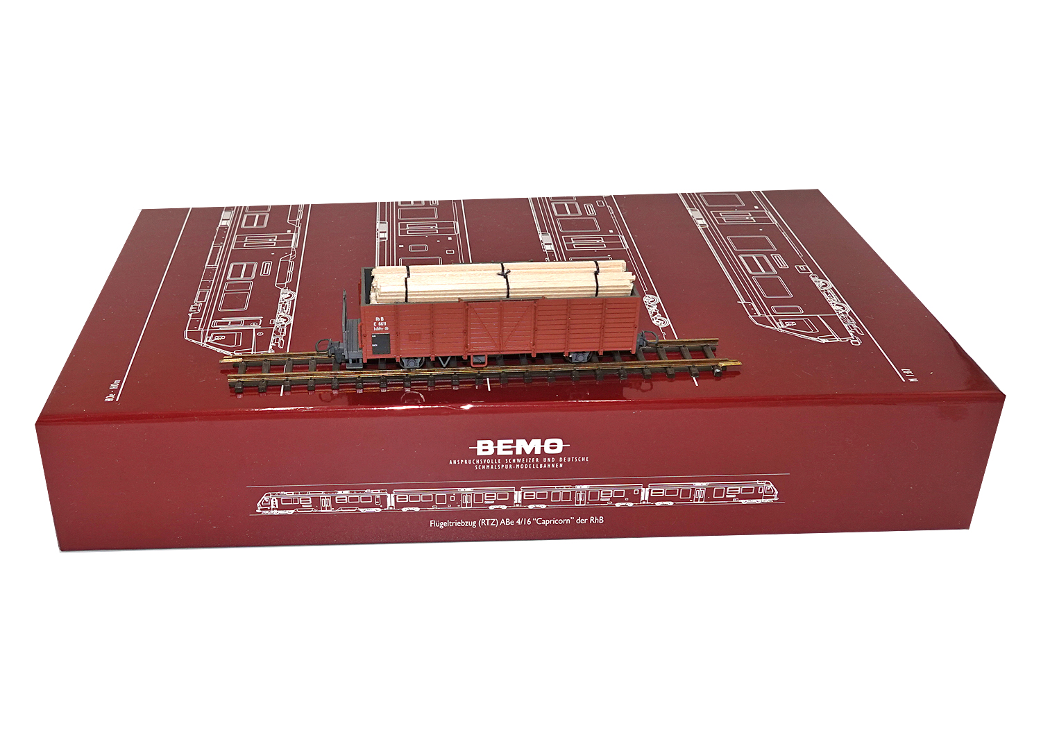 Bemo 2251111 RhB Hochbordwagen mit Holzladung E 6611 