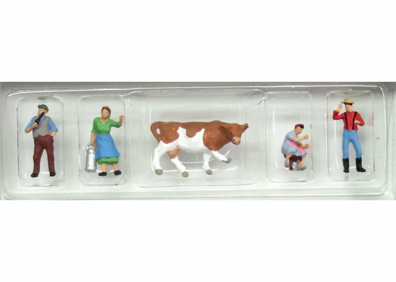Preiser 79039 N Auf dem Bauernhof Mägde und Knechte mit Kuh 