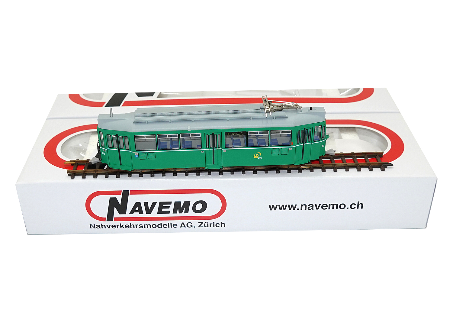 Navemo 24212472 H0m BVB Be 4/4 Tram Motorwagen Linie 3 