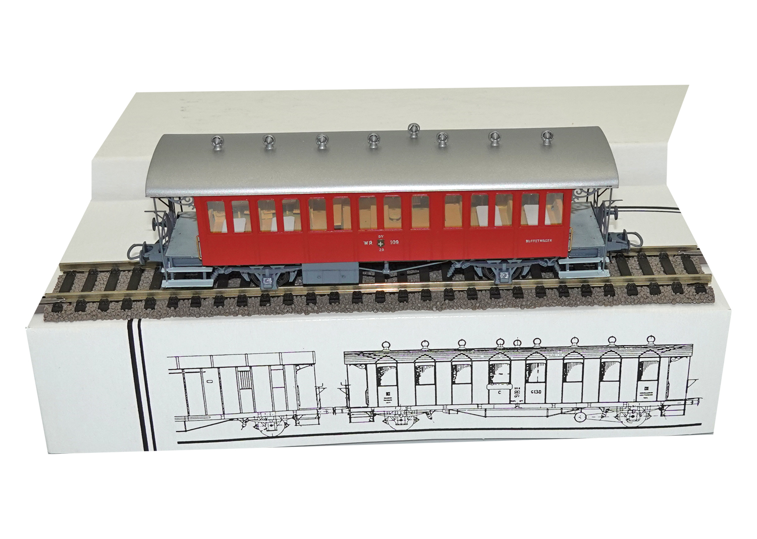 Born H0 3733-F DVZO Buffetwagen WR 109 rot