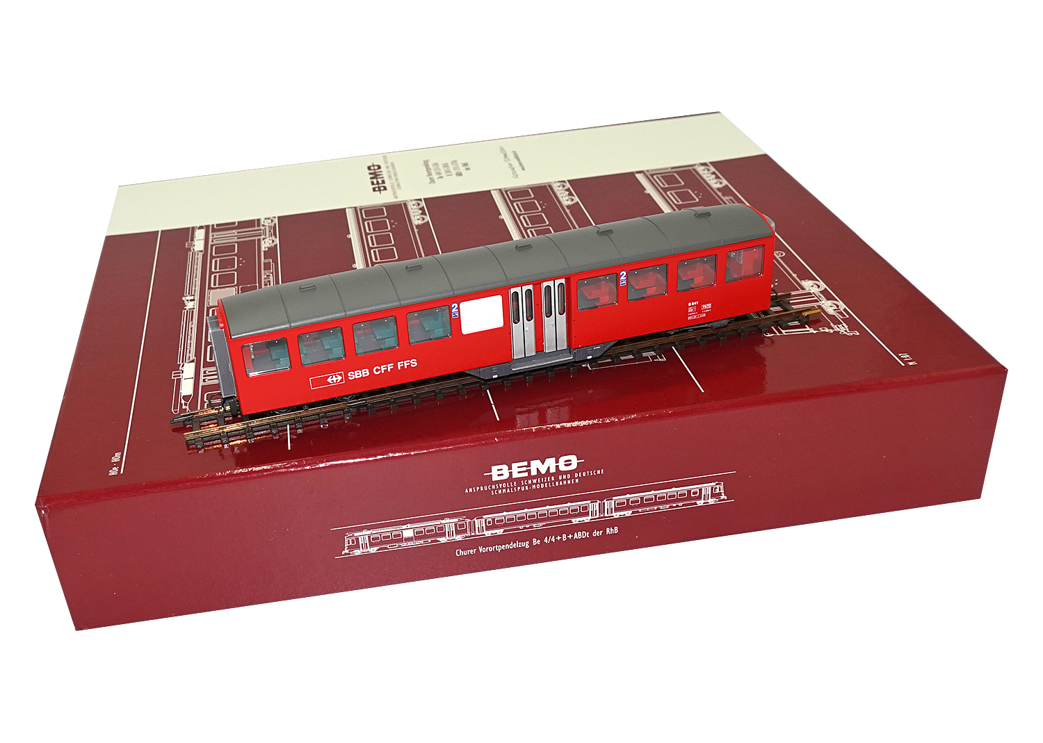 Bemo 3257421 SBB Brünig Mitteleinstiegswagen B 841 rot 