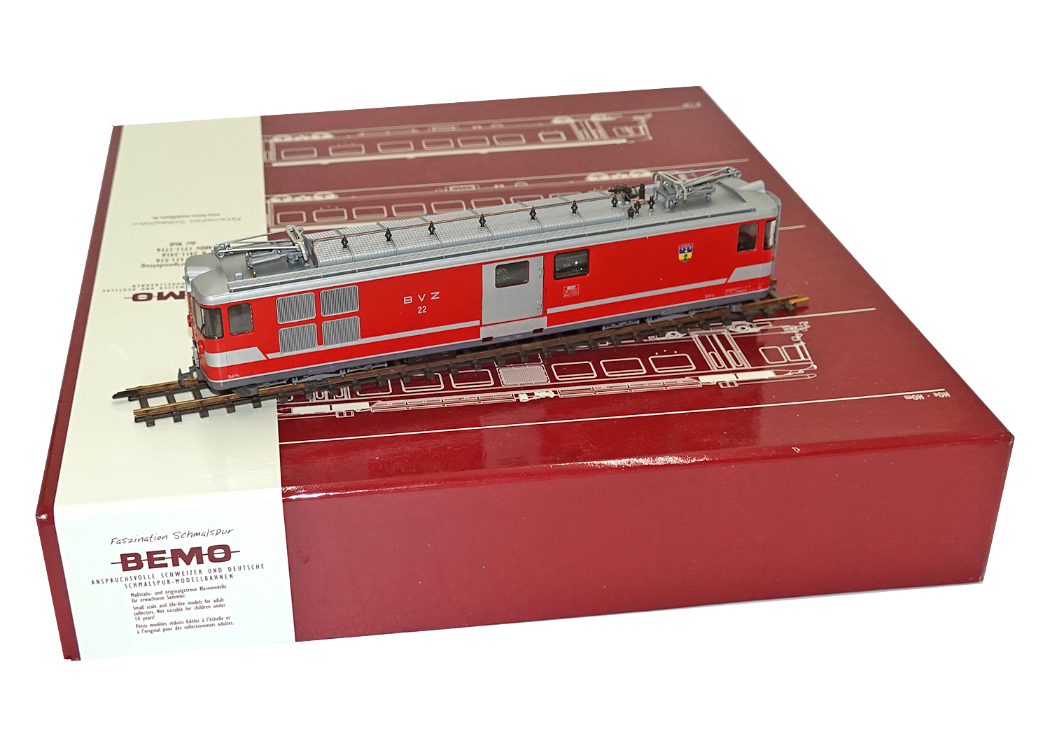 Bemo 1263512 BVZ Deh 4/4 Nr.22 St. Niklaus Zahnrad-Gepäcktriebwagen DC 