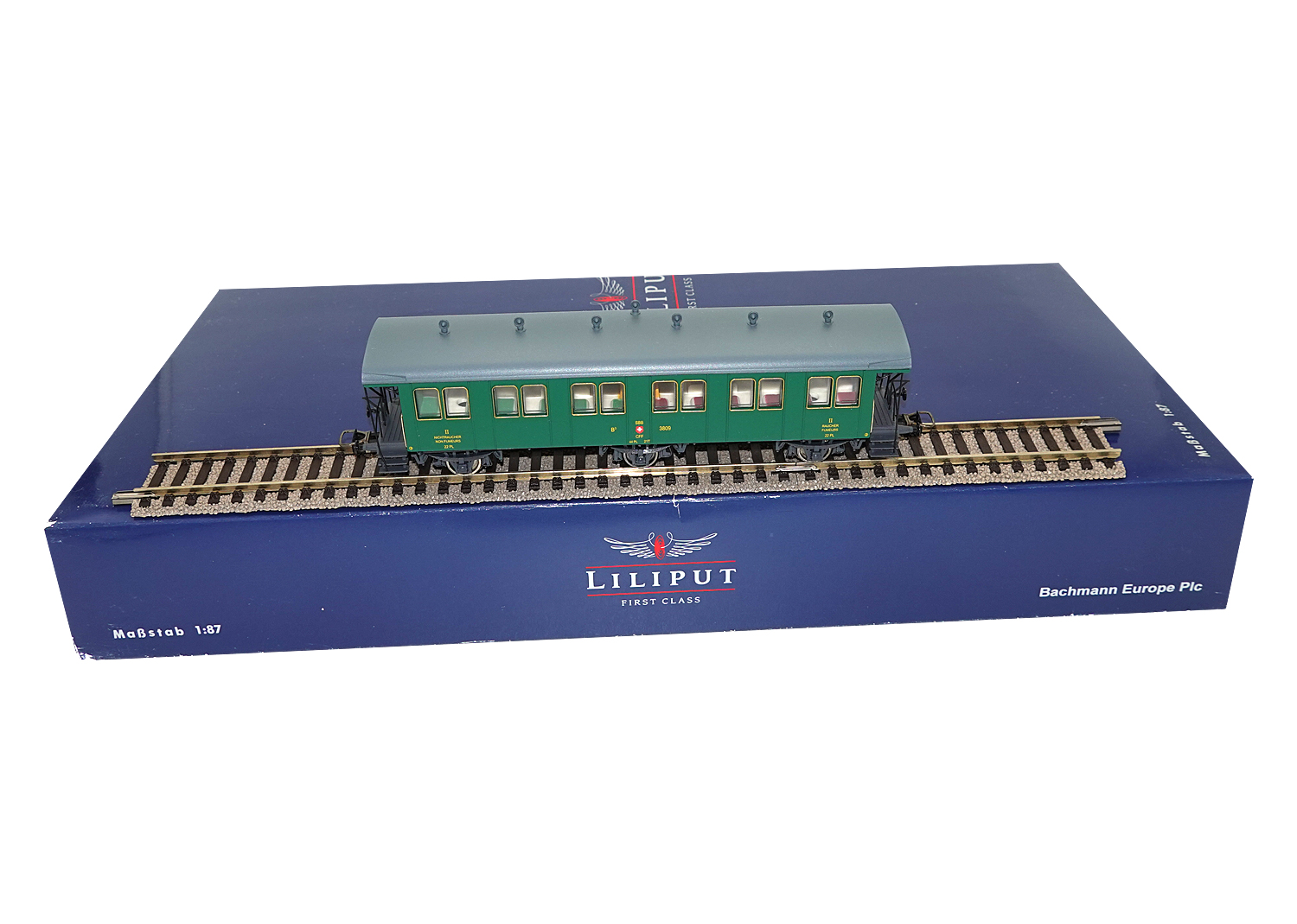 Liliput 334485 SBB Personenwagen 2.Klasse B3 3809 3-achsig DC 