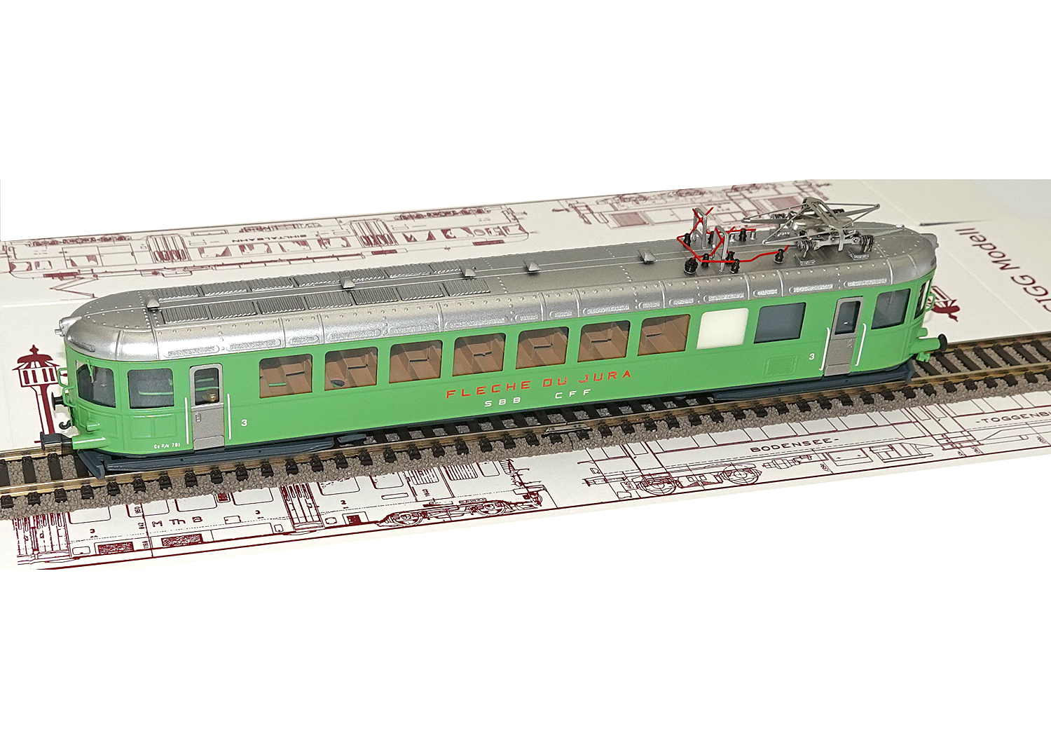 Sigg SBB Triebwagen Ce 2/4 Nr. 701 Fleche du Jura DC 