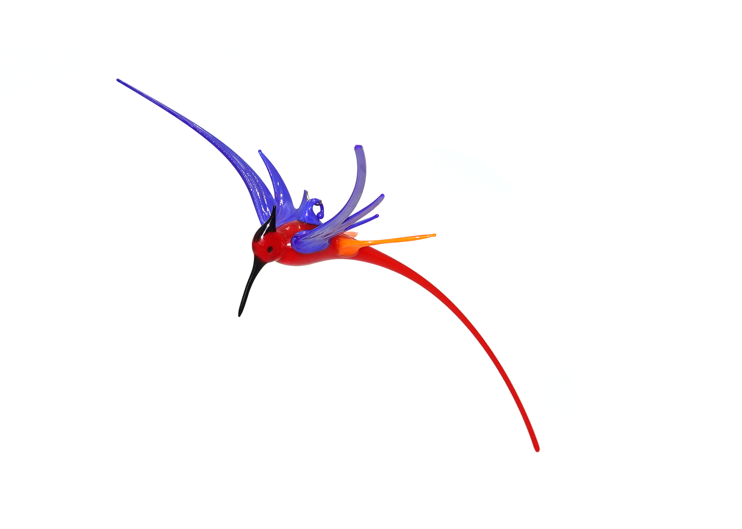 Falk Bauer Kolibri hängend rot, blau, orange Vögel aus Glas Falk Bauer Kolibri hängend rot, blau, orange Vögel aus Glas