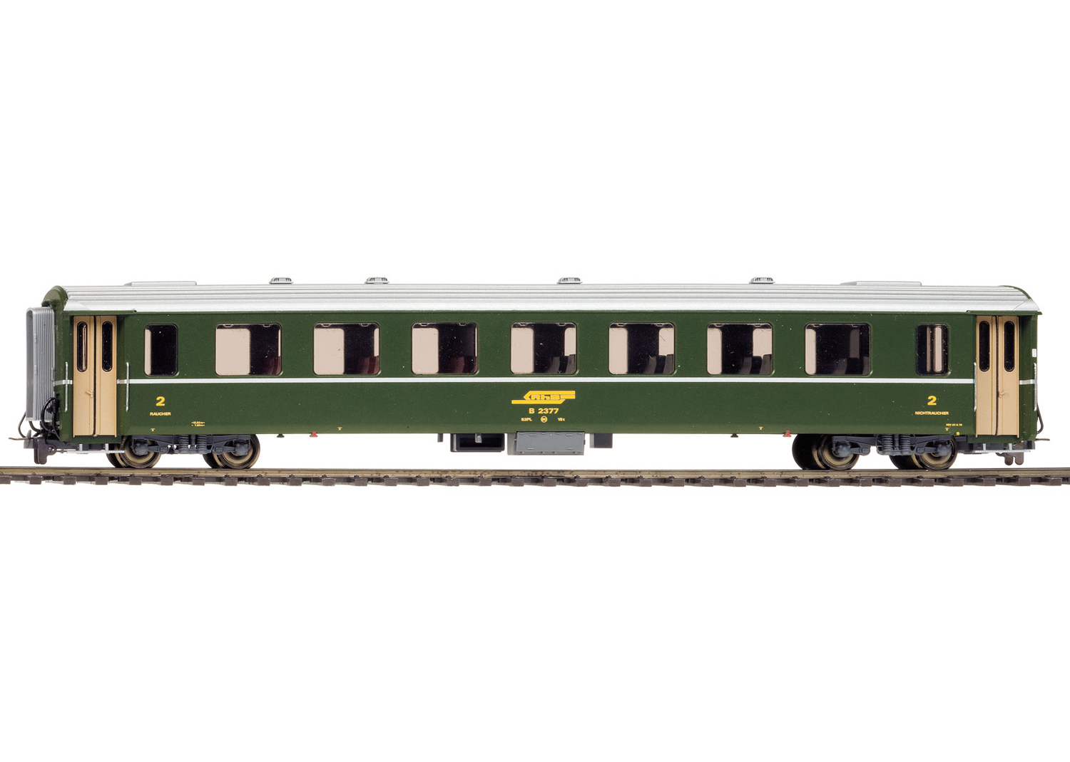 Bemo 3240115 RhB B 2445 Einheitswagen II grün  Bemo 3240115 RhB B 2445 Einheitswagen II grün