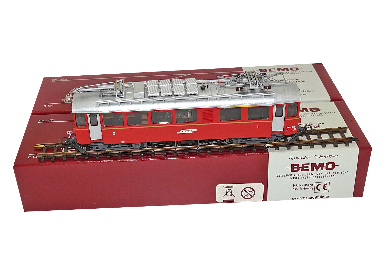 Bemo 1268147 RhB ABe 4/4 37 Berninatriebwagen rot