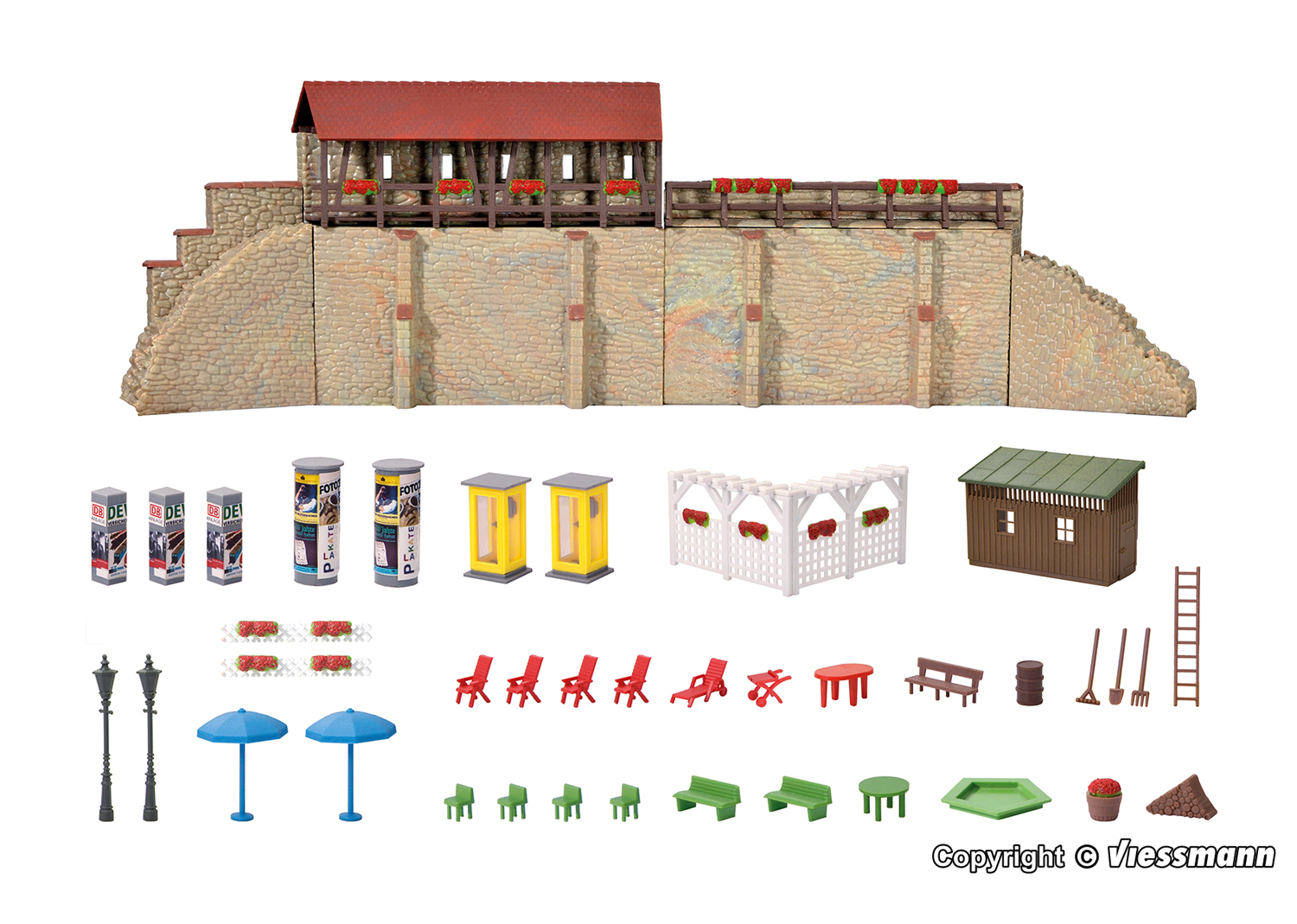 Kibri 38916 Stadtmauer mit Kleingarten in Weil 