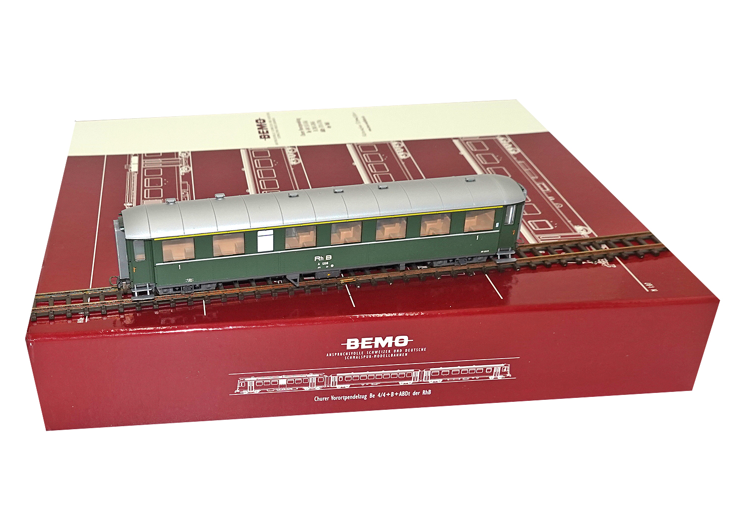 Bemo 3262118 RhB Personenwagen grün A 1208 