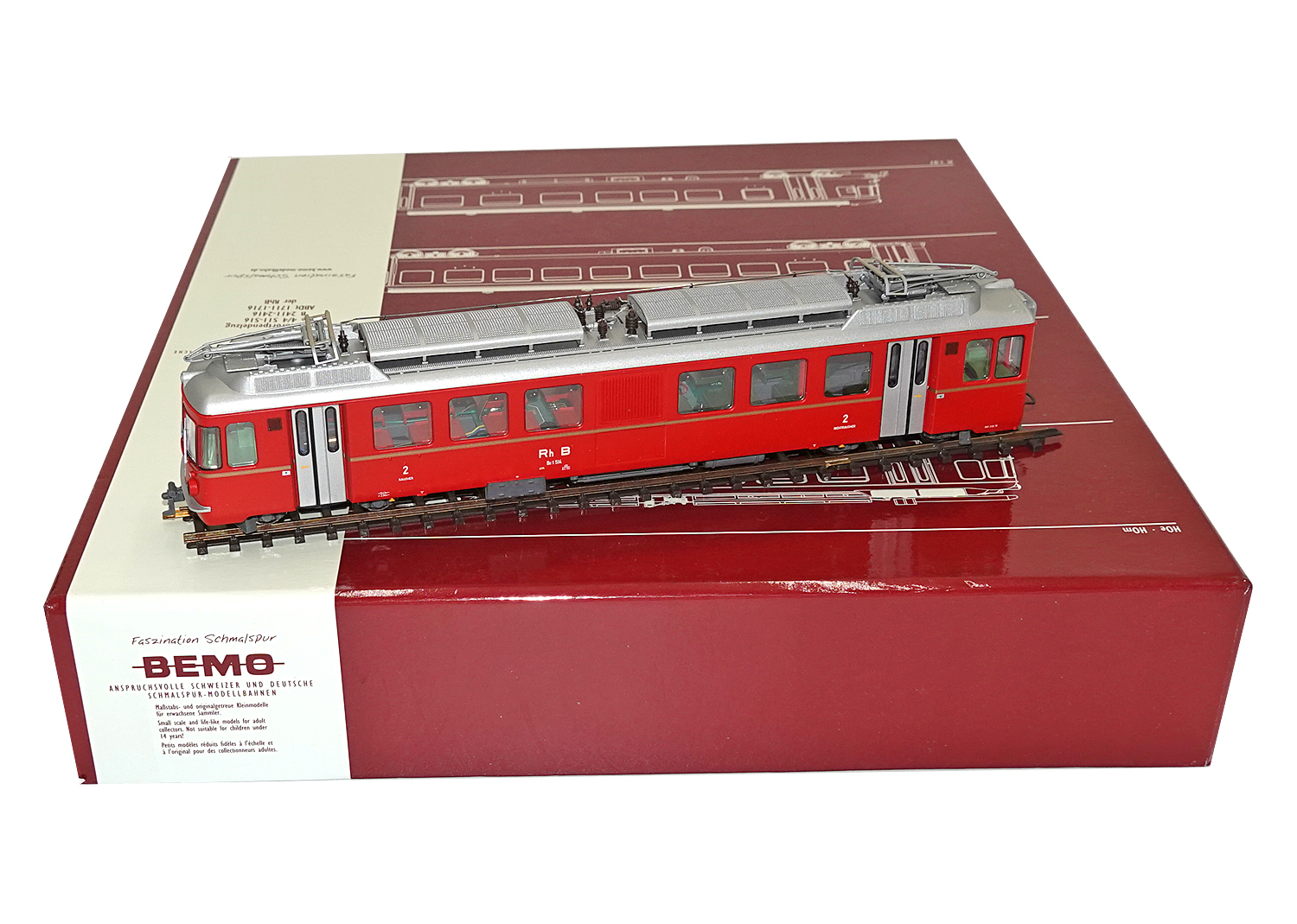 Bemo 7243104 RhB Pendelzug Be 4/4 514 B 2424 ABDT 1714 DC 