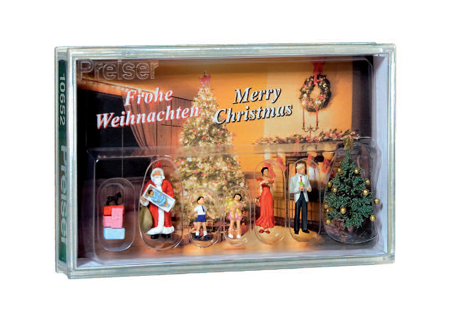 Preiser 10652 Weihnachtsszene mit Nikolaus, Tannenbaum, Familie 