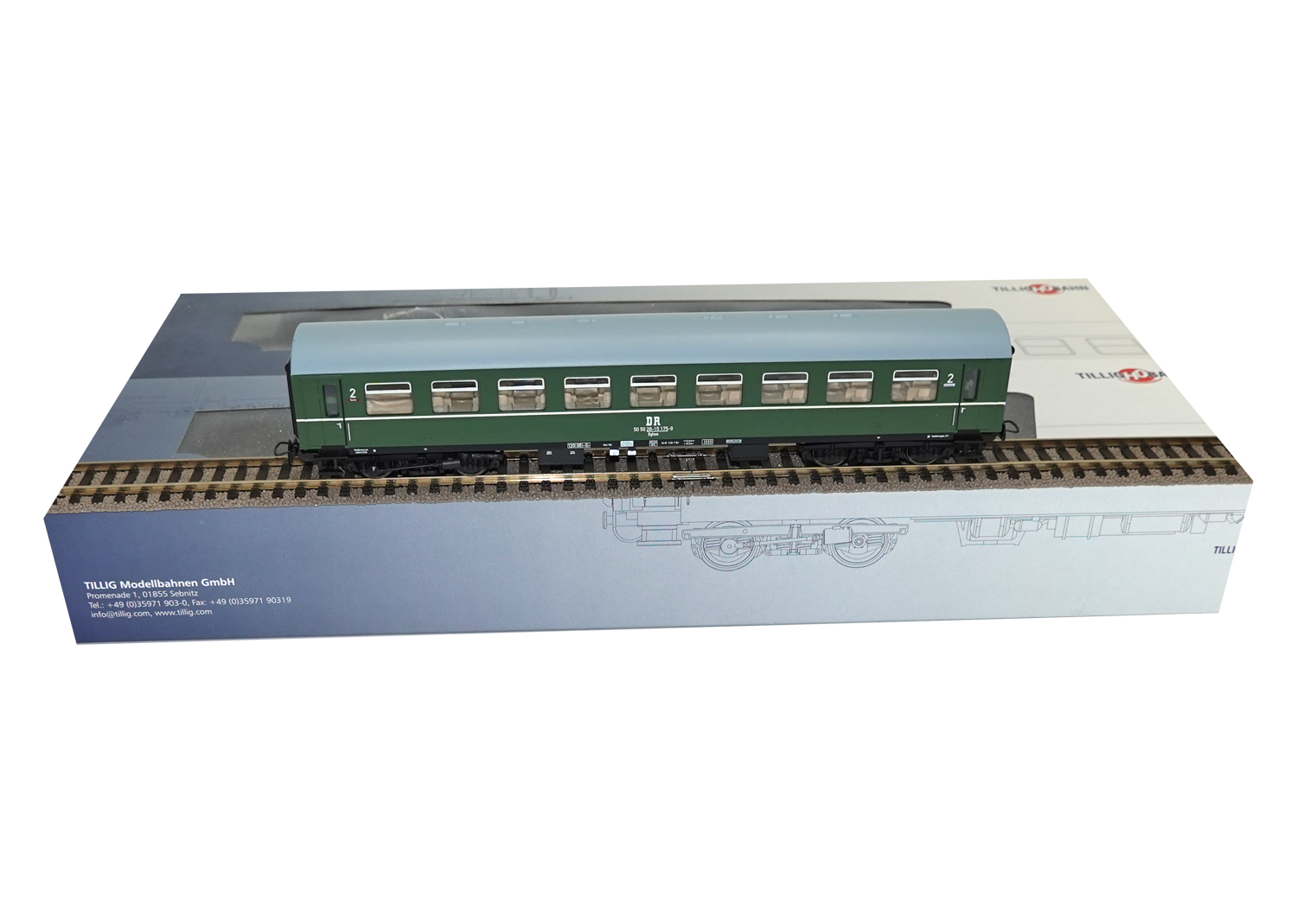 Tillig 74926 DR Reisezugwagen 2. Kl. grün reko DC 