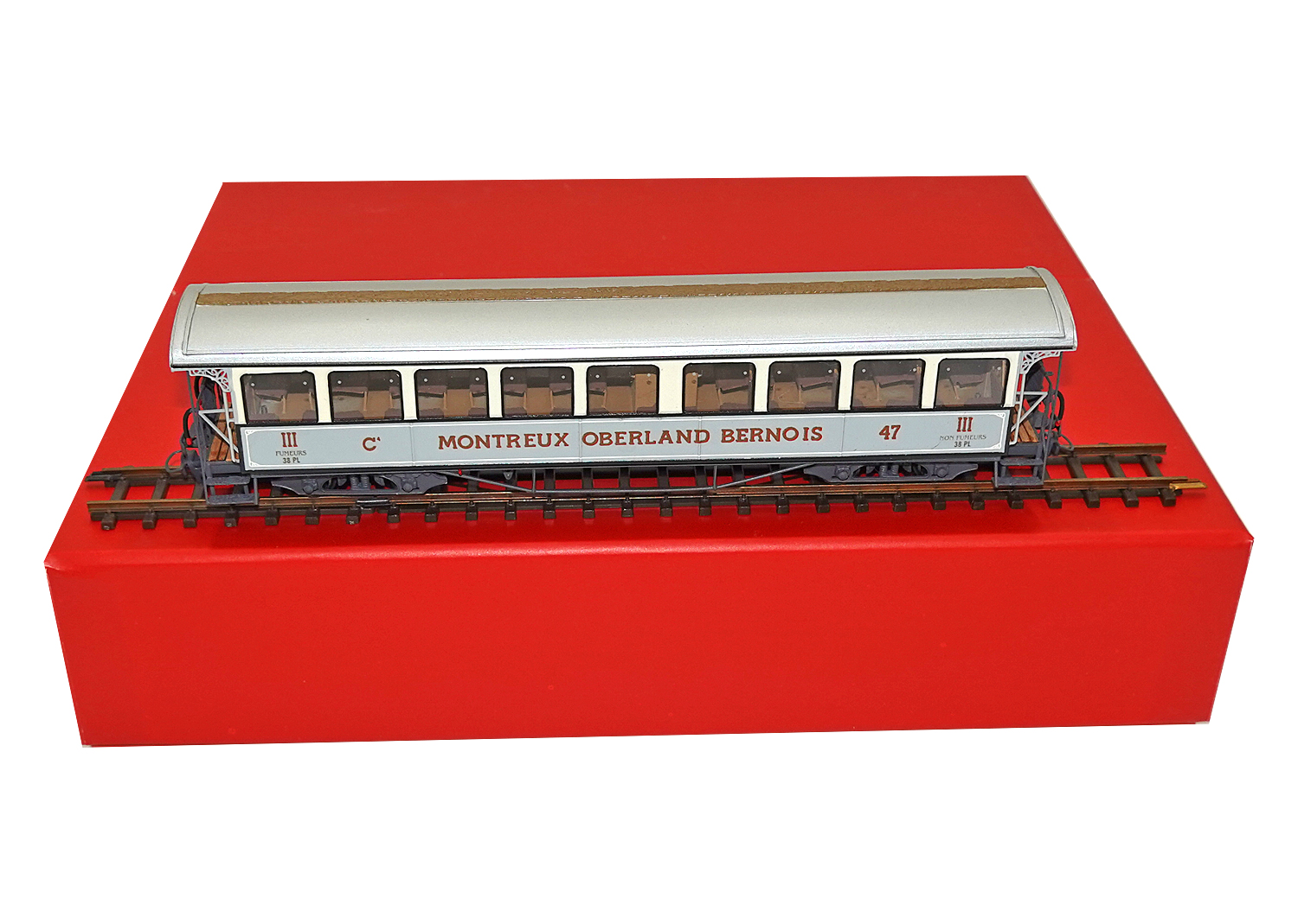 Motreno 2220 H0m MOB Personenwagen C 47 E grau-weiss 