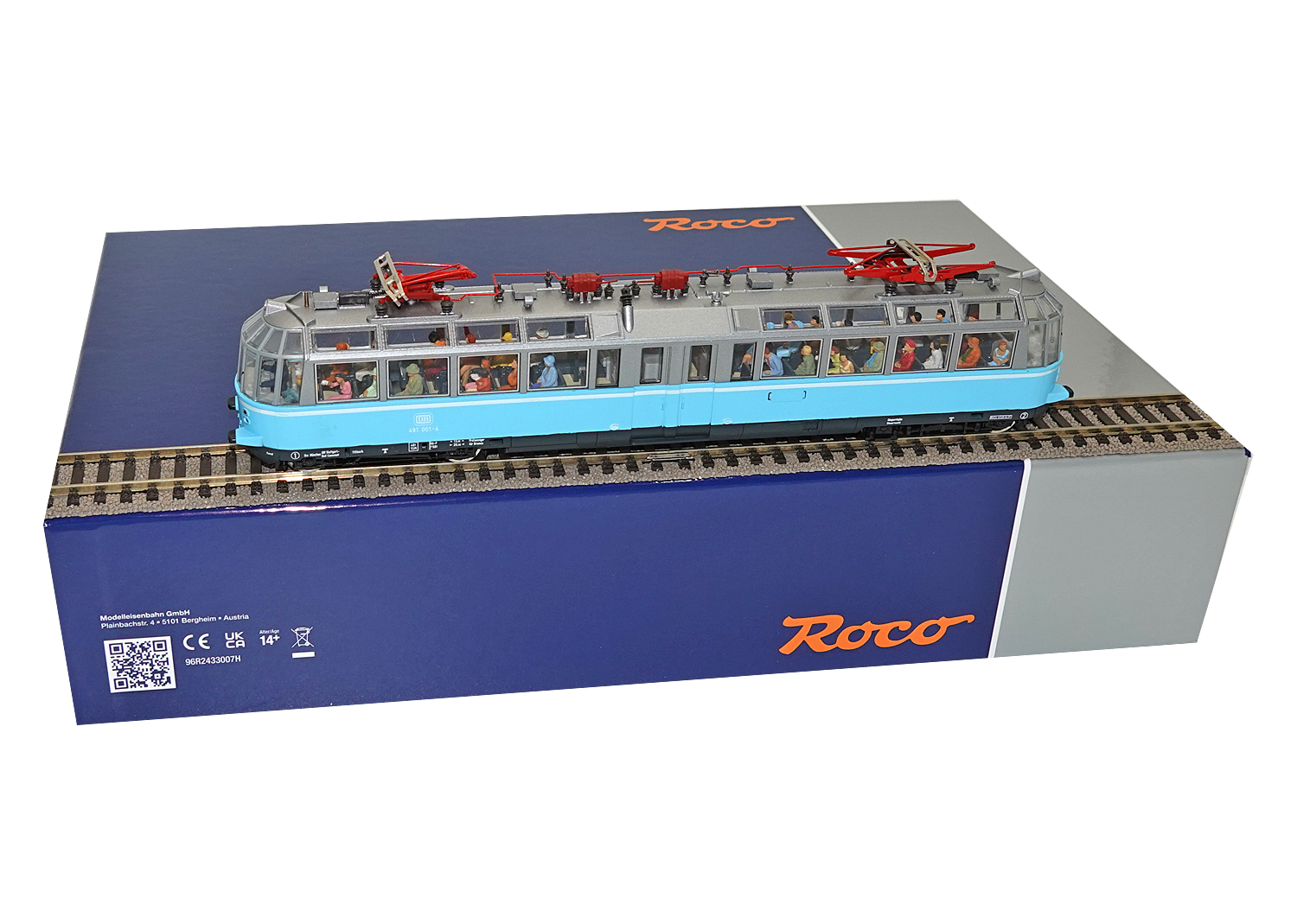 Roco 43525 DB E-Triebwagen ET 491 Gläserner Zug hellblau DC 