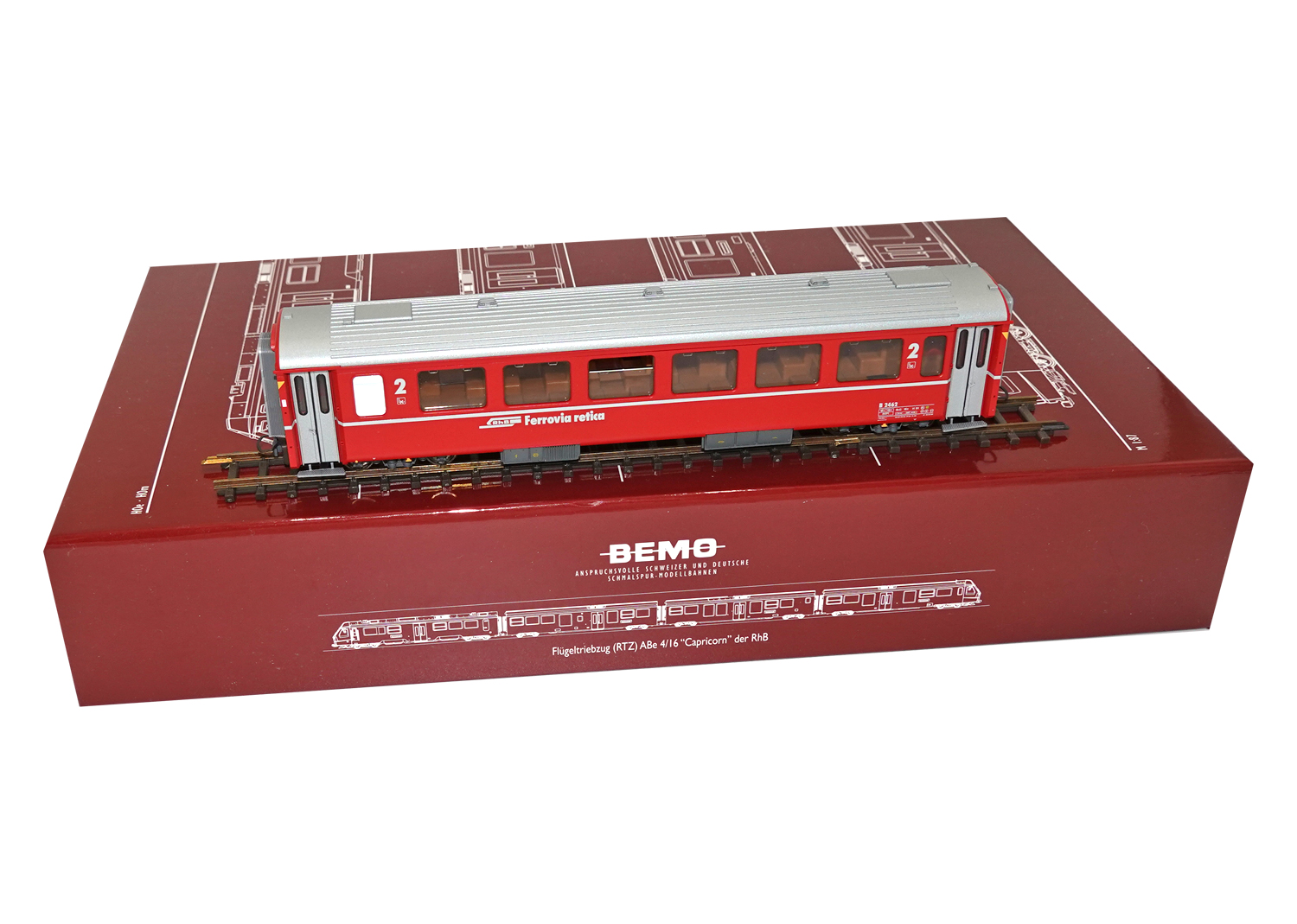 Bemo 3282112 RhB Personenwagen EW III B 2462 Bernina Express rot 