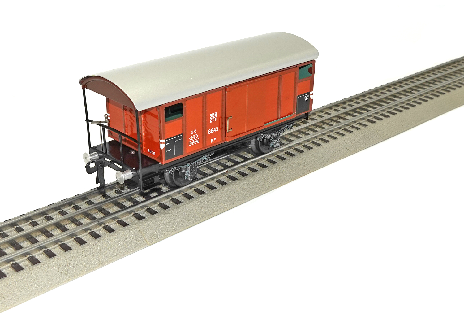 Buco 0 8645 Güterwagen mit Plattform und 2 Schiebetüren (18cm)