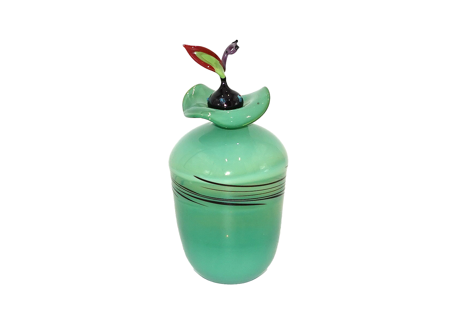 Lauscha Glas-Flakon grün mit Stöpsel Lauscha Glas-Flakon grün mit Stöpsel