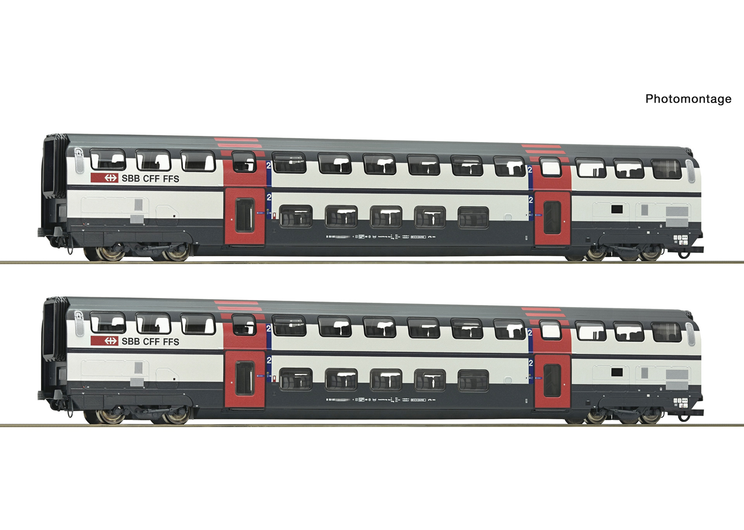 Roco 6200217 SBB IC 2000 2-tlg. Set 2: Doppelstockwagen 2. Kl. 