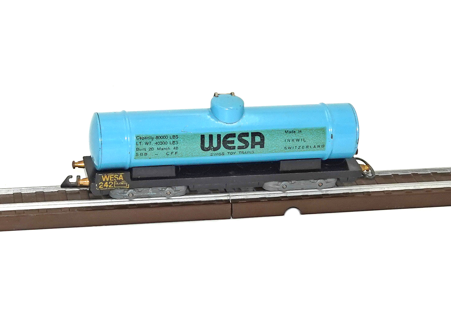 Wesa 242 Zisternenwagen blau Aufschrift WESA
