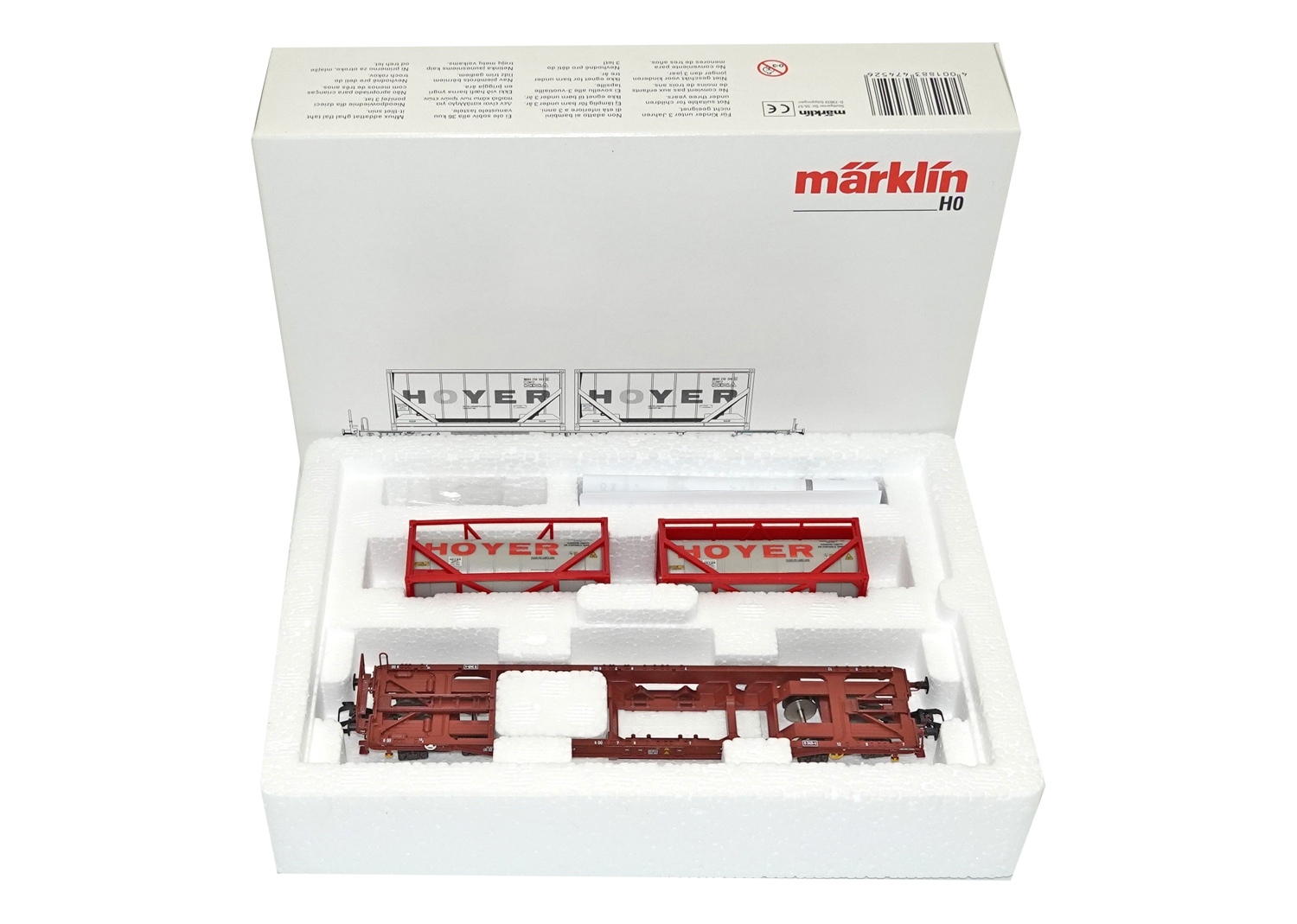 Märklin 47452 DB Taschenwagen mit Containern Hoyer   Märklin 47452 DB Taschenwagen mit Containern Hoyer