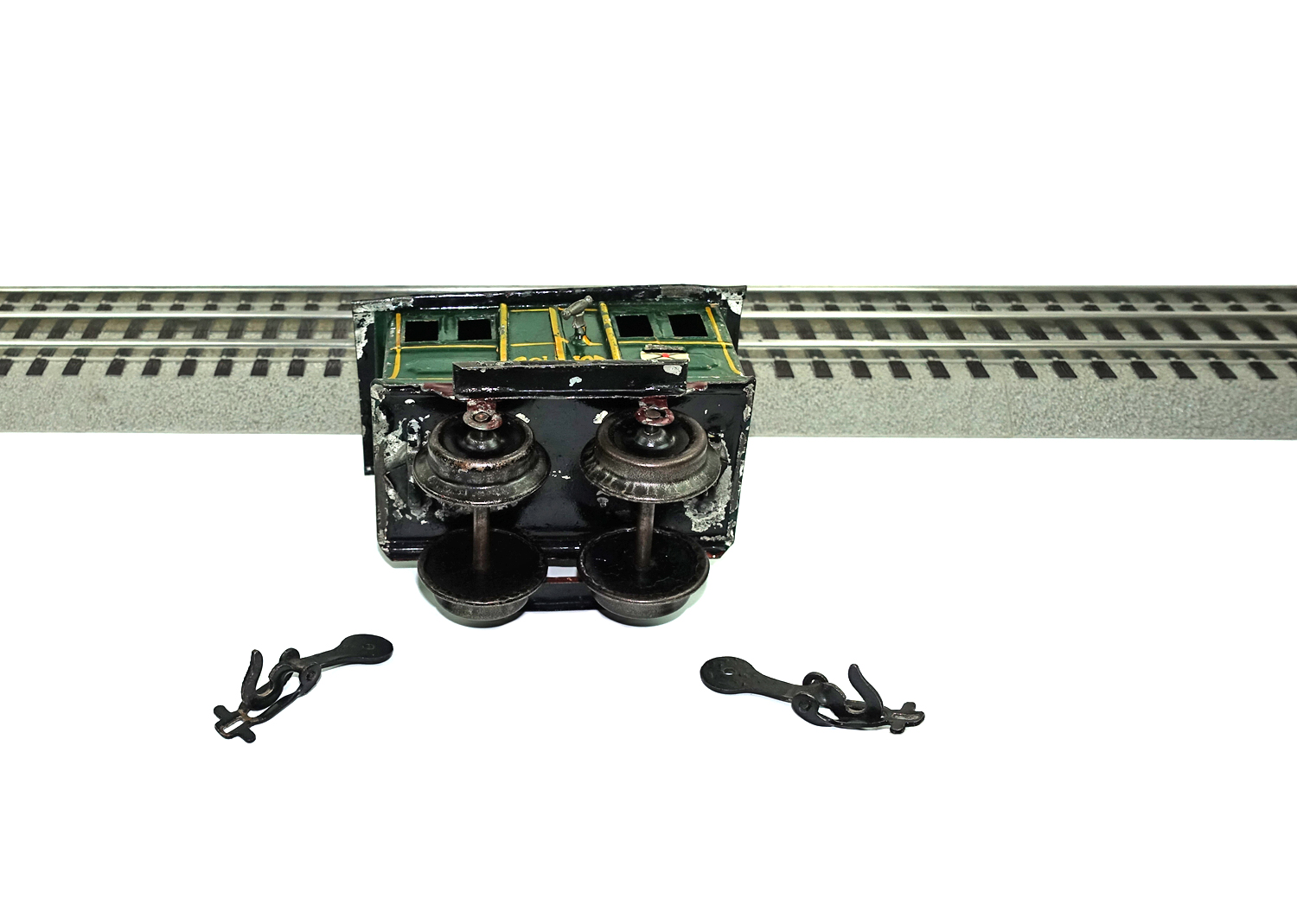 Märklin 0, 1802 Postwagen grün mit Posthörner 