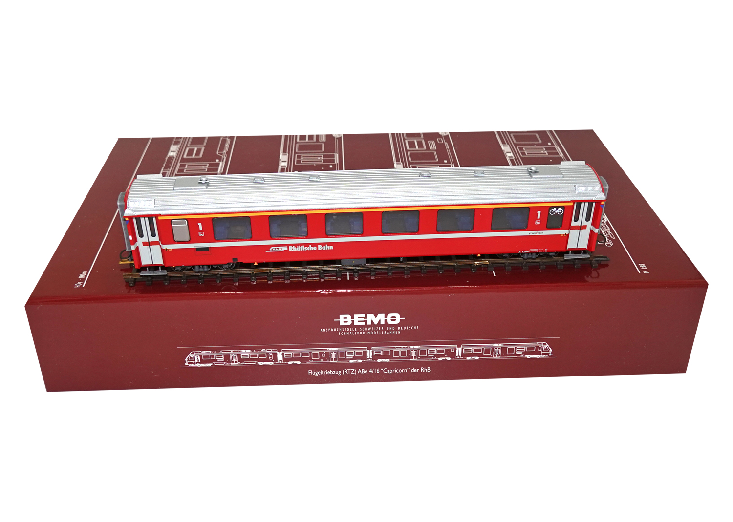 Bemo 3242164 RhB Einheitswagen EW II A 1264 neurot 