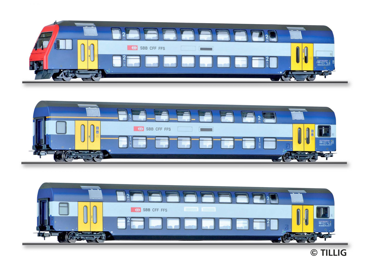 Tillig 70065 SBB Doppelstockwagenset Zürcher S-Bahn