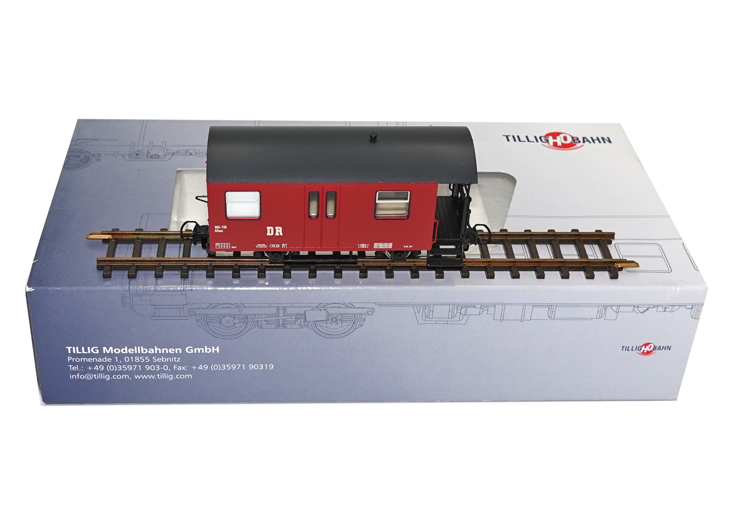 Tillig 13970 H0m DR Packwagen rot 905-156 DC 