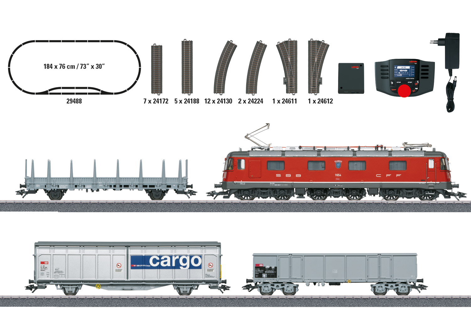 Märklin 29488 SBB Digital-Startpackung Schweizer Güterzug mit Re 620 