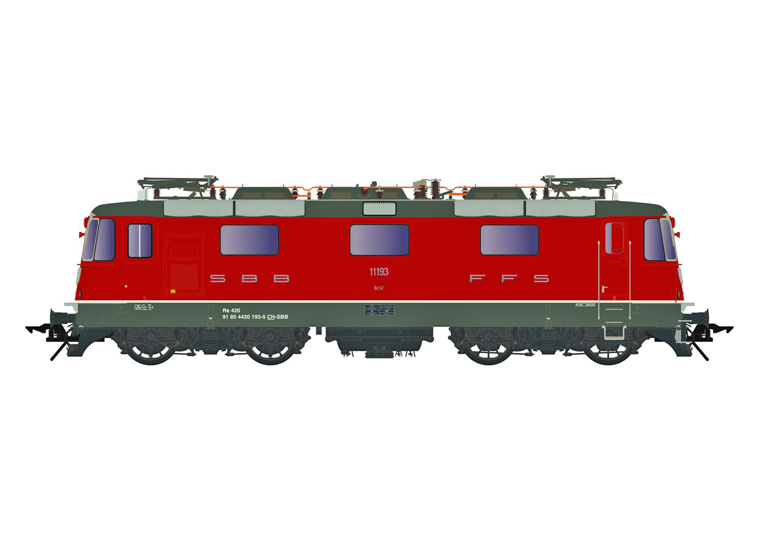 Lenz 40344-06 SBB E-Lokomotive Re 4/4II rot 420 193 Klimaanlage