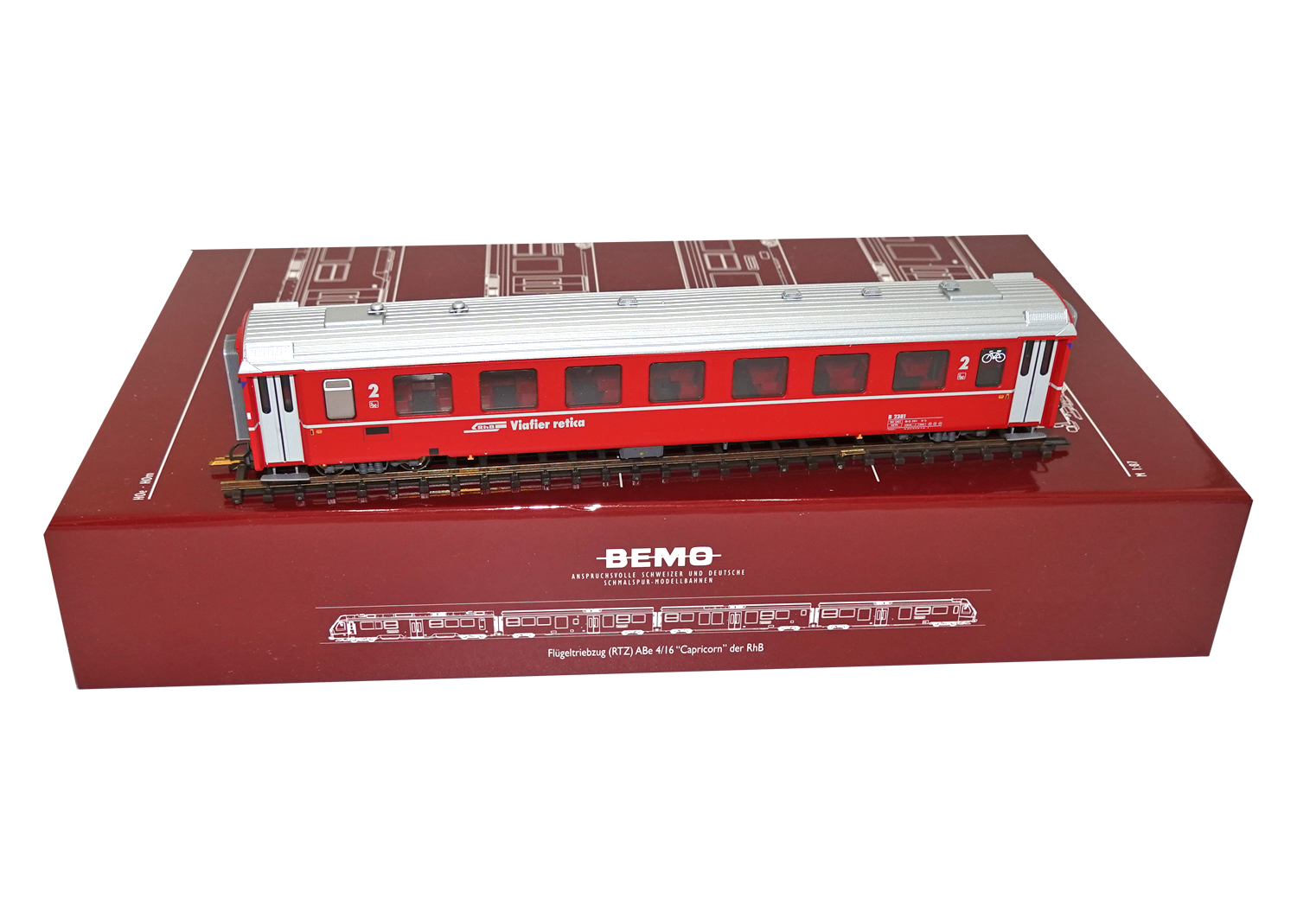 Bemo 3240151 RhB Einheitswagen EW II B 2381 rot 