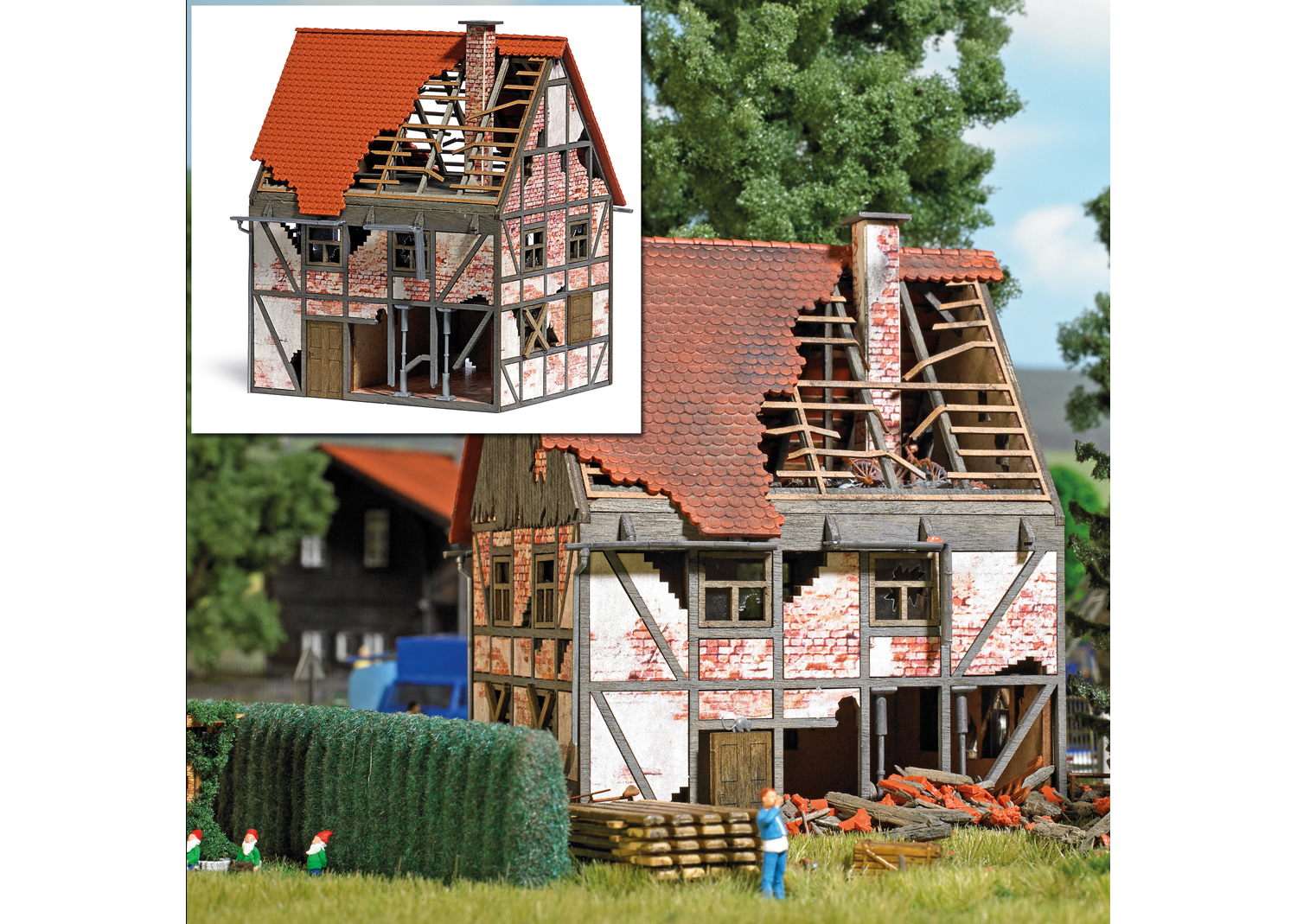 Busch 1667 Verfallenes Fachwerkhaus 