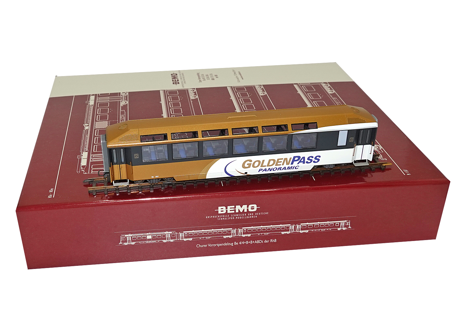 Bemo 3296317 MOB GoldenPass Panoramawagen Bs 227  Bemo 3296317 MOB GoldenPass Panoramawagen Bs 227
