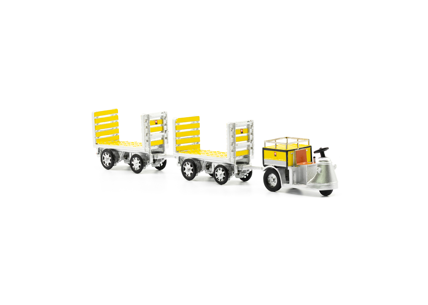 ACE 008704 PTT NEFAG Elektro-Schlepper 3-Rad mit zwei Anhängern 
