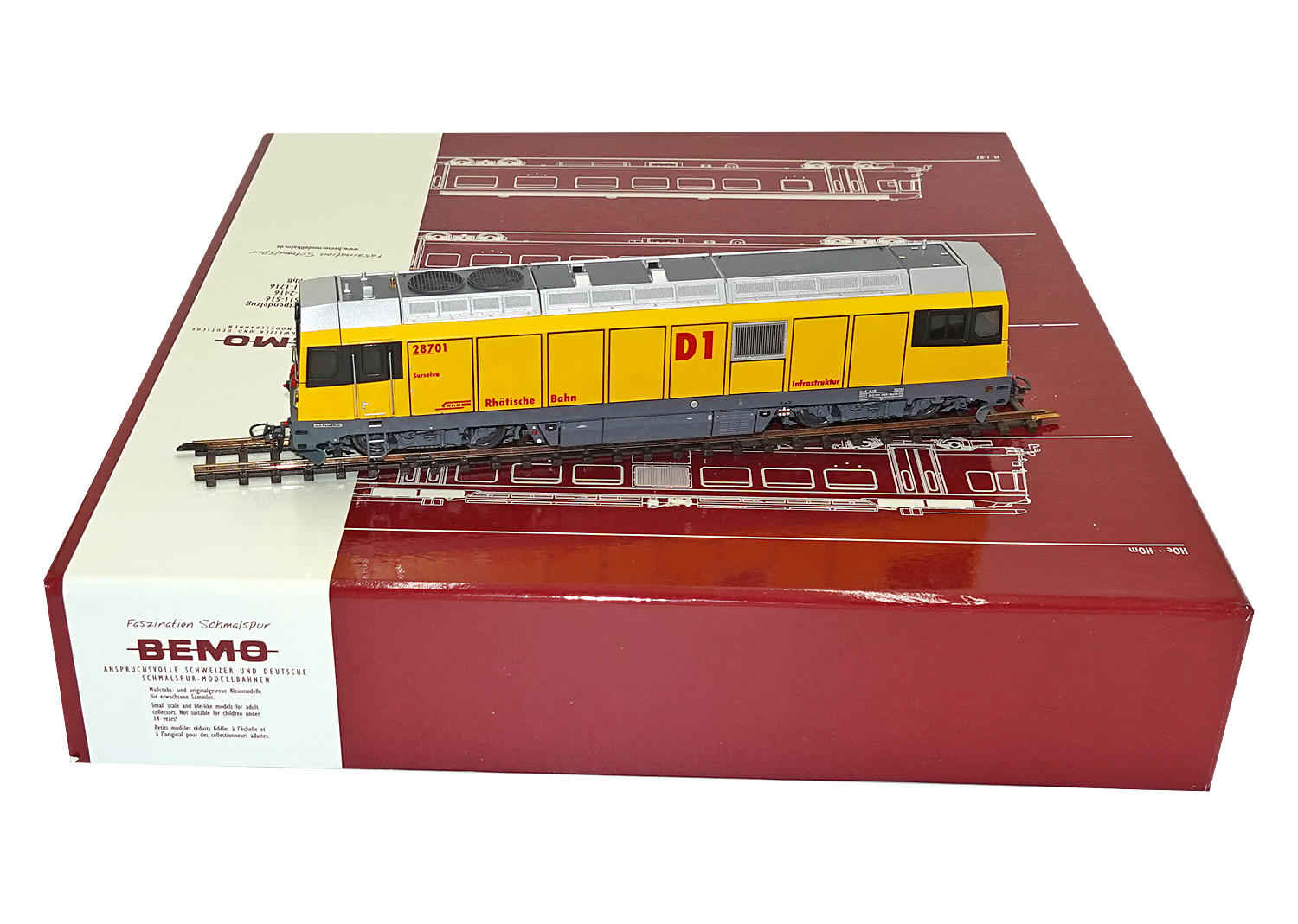 Bemo 1288101 RhB Bahndienst-Diesellok Gmf 287 D1 Surselva 