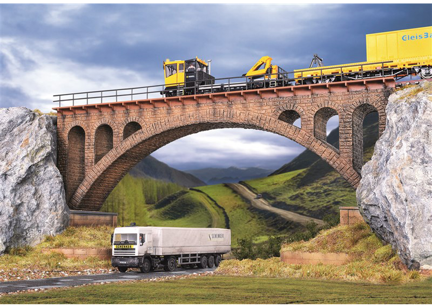 Vollmer 42549 gerade Mauersteinbrücke   Vollmer 42549 gerade Mauersteinbrücke