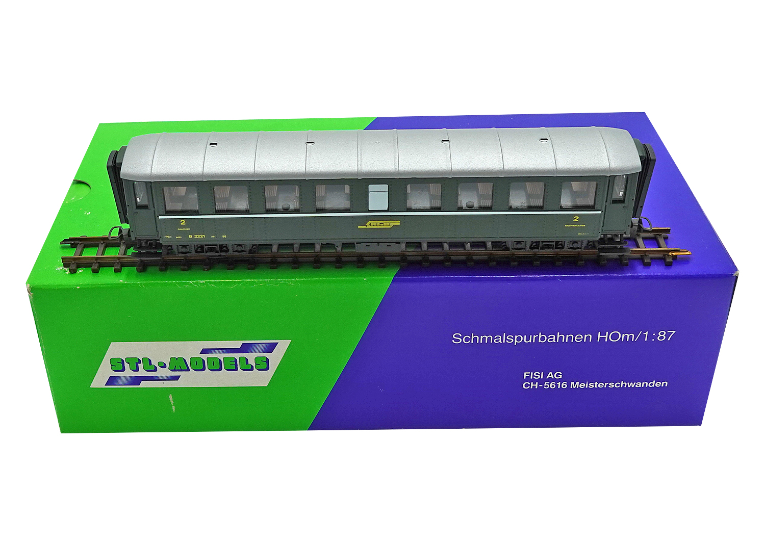 STL 2202-1 H0m RhB Personenwagen B 2221 grün 