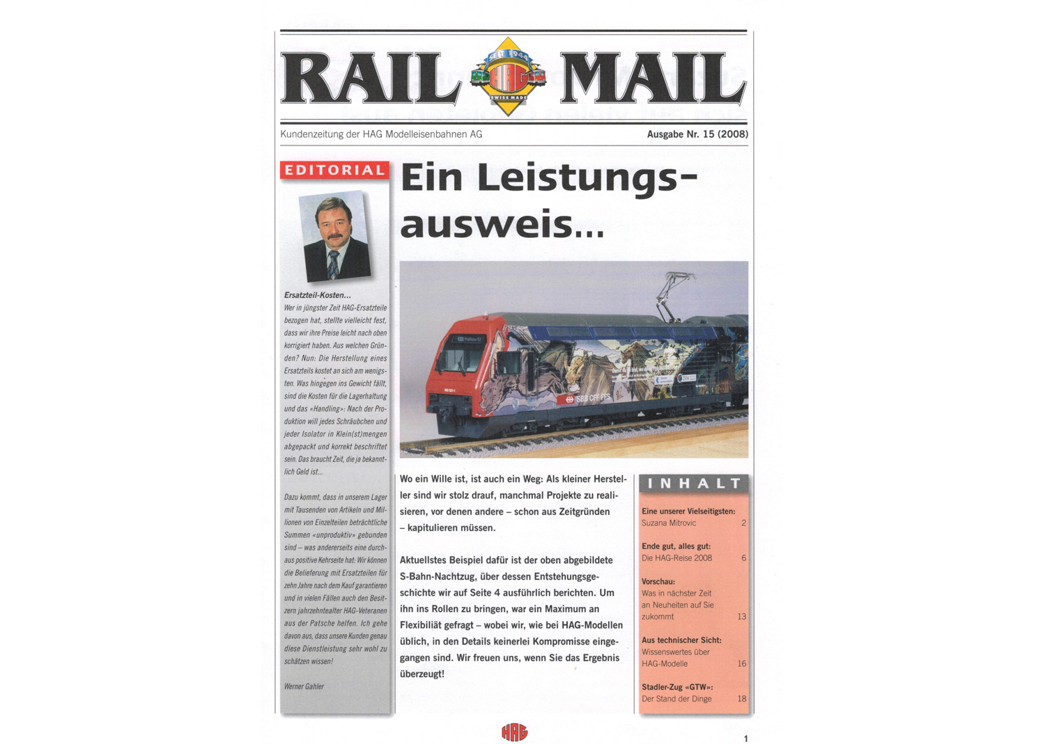 Hag Rail Mail Ausgabe 15 (2008)