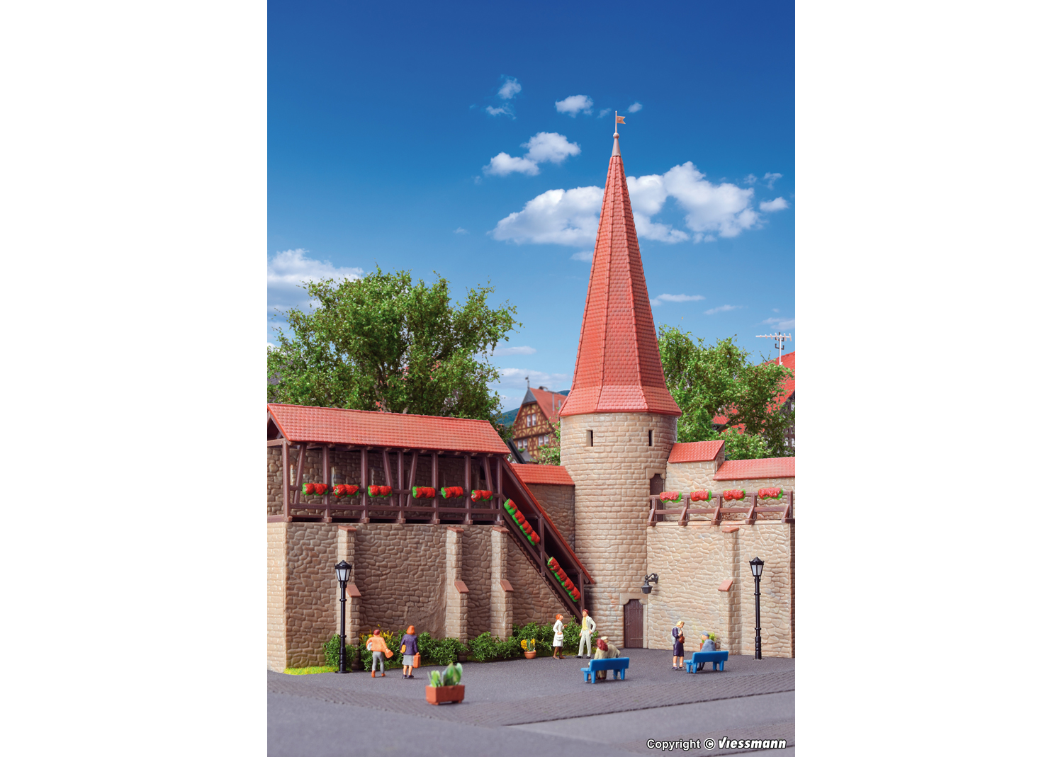 Kibri 38915 H0 Stadtmauer mit Rundturm in Weil 