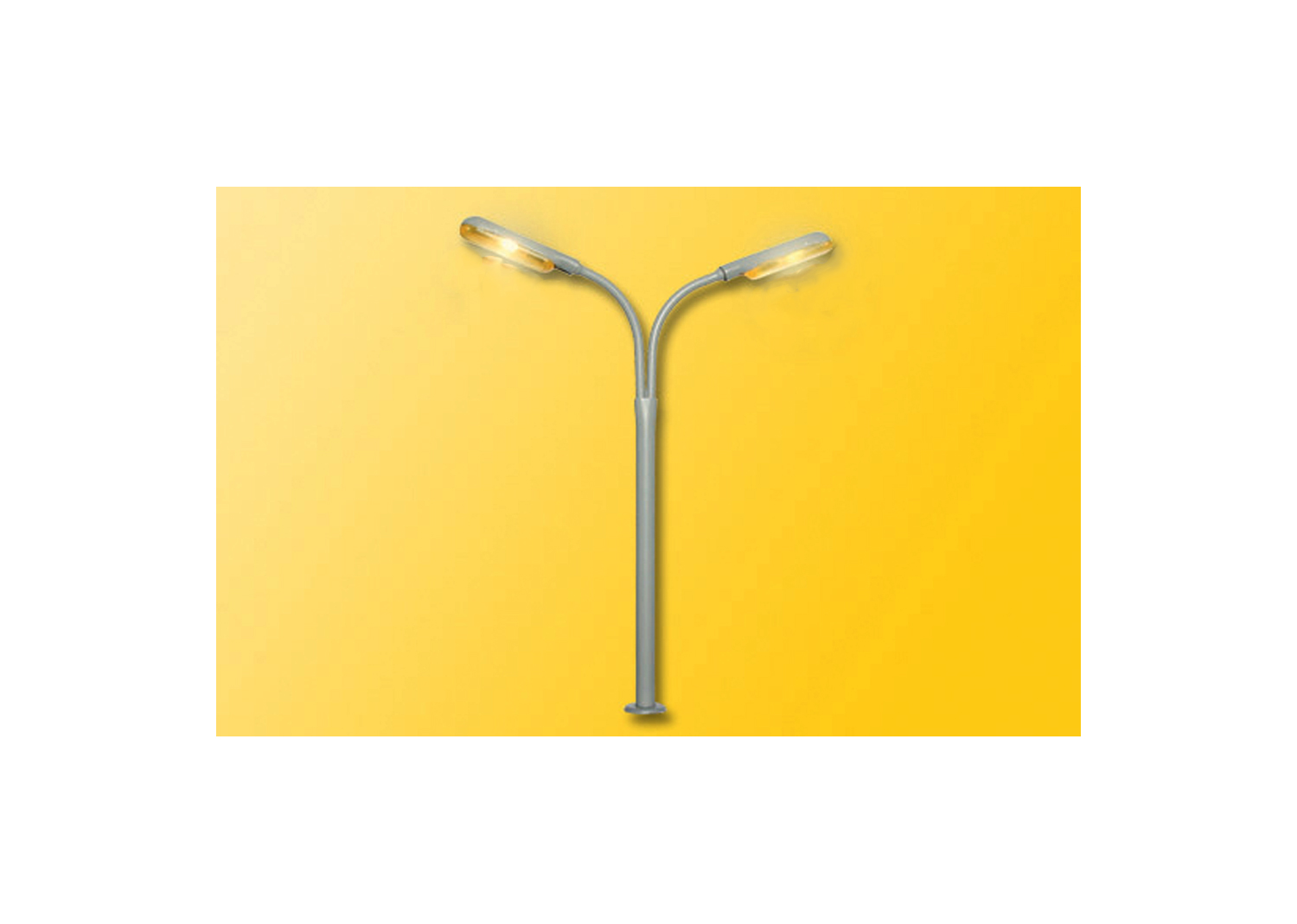 Viessmann 6096 H0 Lampada Doppia 'Frusta' Luce Gialla | Modellismo Ferroviario 1:87, Ottone Dettagliato - 2