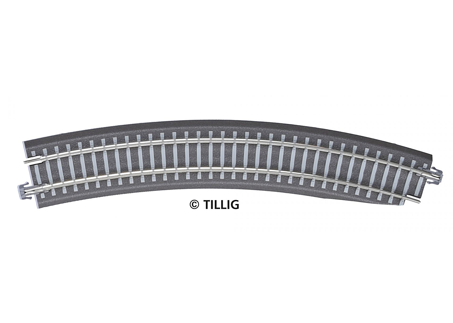 Tillig 83773 H0m/TT Gebogenes Pass-Stück, rechts, R 396 mm/30°  Tillig 83773 H0m/TT Gebogenes Pass-Stück, rechts, R 396 mm/30°