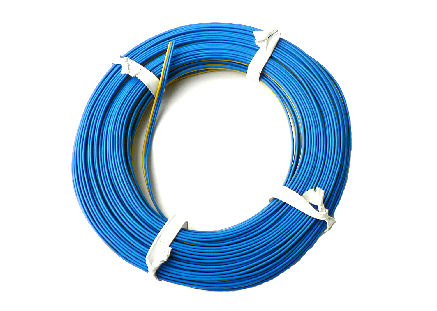 Kabel 3-Litzen, D 0.14 mm², 25 m, gelb/blau/blau  Kabel 3-Litzen, D 0.14 mm², 25 m, gelb/blau/blau