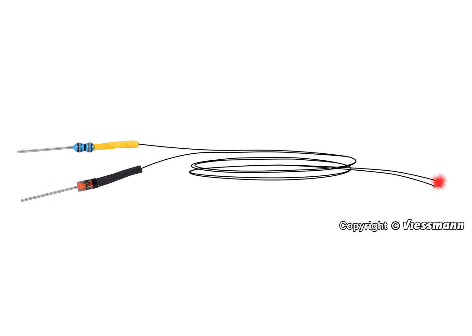 Viessmann 3563 LED rot mit angelöteten Kabeln 