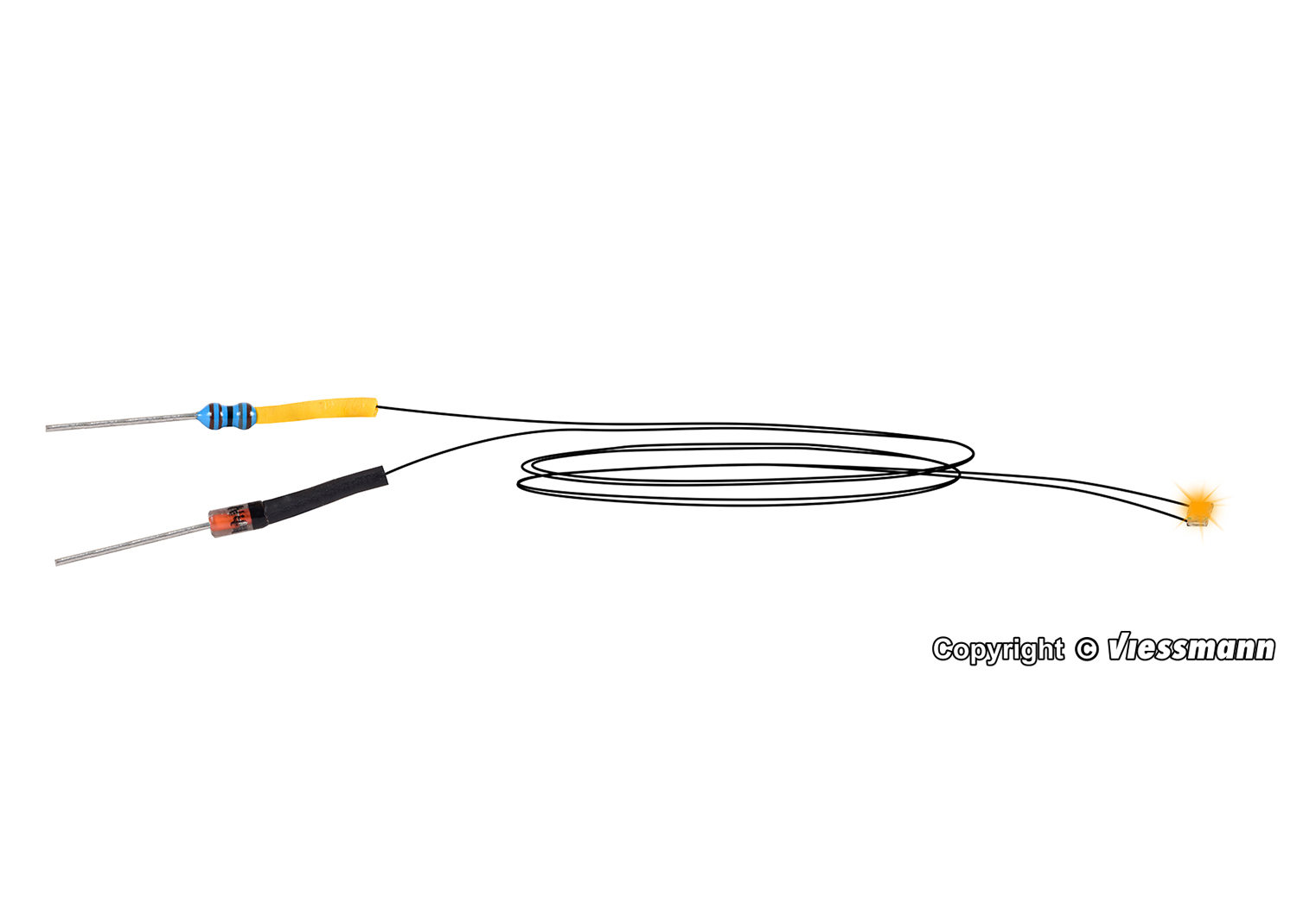 Viessmann 3561 LED gelb mit angelöteten Kabeln 